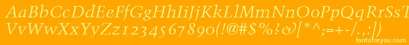 Шрифт BlackfordOldstyleSsiNormal – жёлтые шрифты на оранжевом фоне