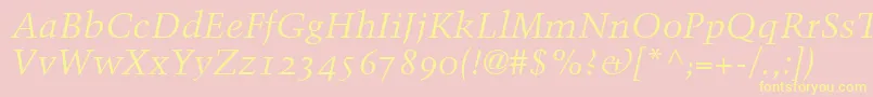BlackfordOldstyleSsiNormal Font – Yellow Fonts on Pink Background