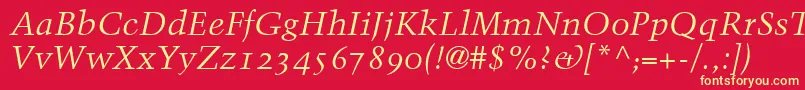 BlackfordOldstyleSsiNormal Font – Yellow Fonts on Red Background