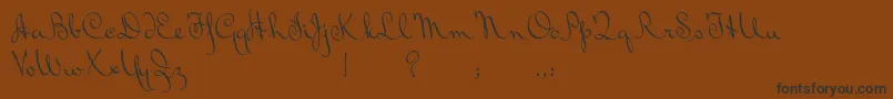BluelminRalph-Schriftart – Schwarze Schriften auf braunem Hintergrund