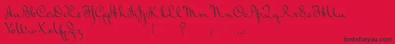BluelminRalph-Schriftart – Schwarze Schriften auf rotem Hintergrund