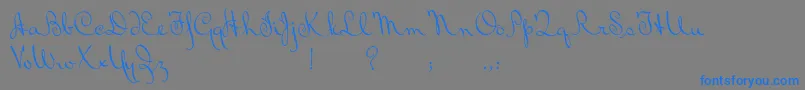 フォントBluelminRalph – 灰色の背景に青い文字