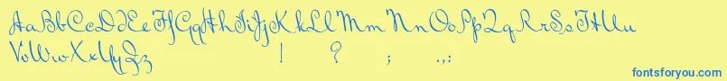 BluelminRalph Font – Blue Fonts on Yellow Background