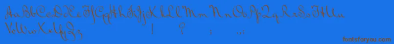 BluelminRalph Font – Brown Fonts on Blue Background