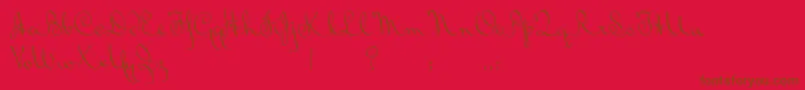 フォントBluelminRalph – 赤い背景に茶色の文字