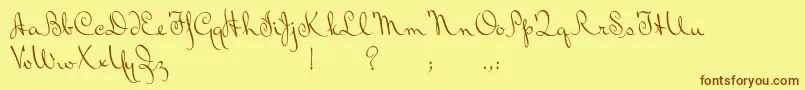 BluelminRalph Font – Brown Fonts on Yellow Background