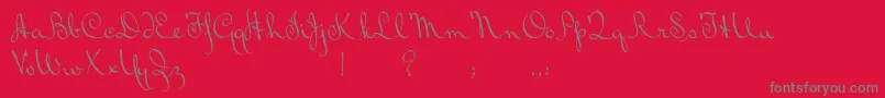 Fonte BluelminRalph – fontes cinzas em um fundo vermelho