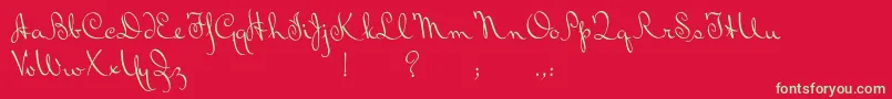 BluelminRalph-Schriftart – Grüne Schriften auf rotem Hintergrund