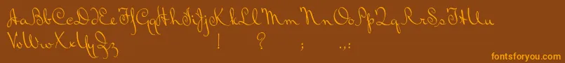 BluelminRalph Font – Orange Fonts on Brown Background