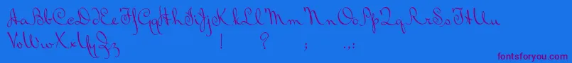 BluelminRalph Font – Purple Fonts on Blue Background