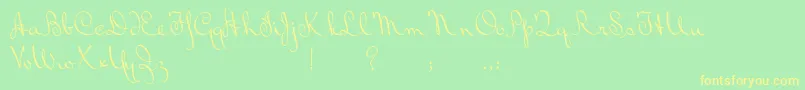BluelminRalph-Schriftart – Gelbe Schriften auf grünem Hintergrund