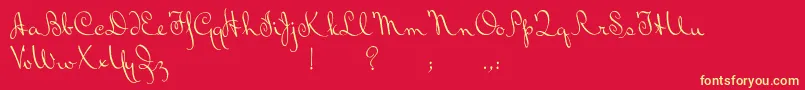 BluelminRalph Font – Yellow Fonts on Red Background