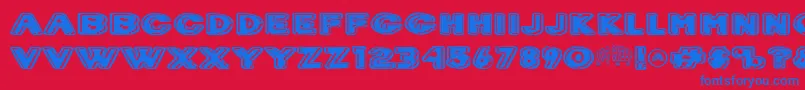フォントDrcreep – 赤い背景に青い文字