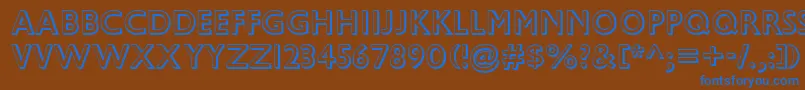 GillSansMtShadow Font – Blue Fonts on Brown Background
