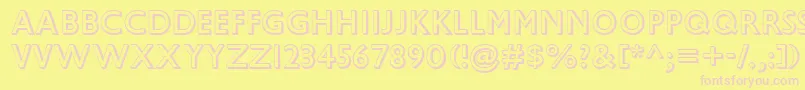 GillSansMtShadow-fontti – vaaleanpunaiset fontit keltaisella taustalla