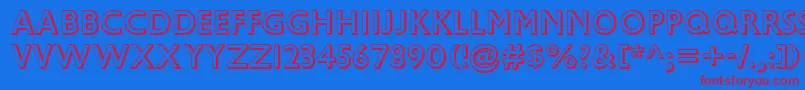 GillSansMtShadow Font – Red Fonts on Blue Background