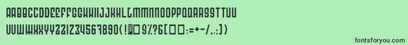 フォントRadonatorNormal – 緑の背景に黒い文字