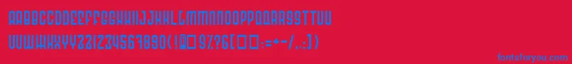 RadonatorNormal Font – Blue Fonts on Red Background