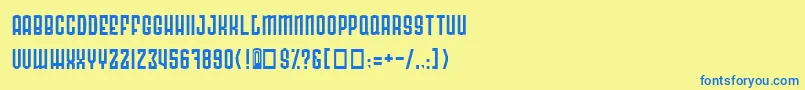 RadonatorNormal Font – Blue Fonts on Yellow Background