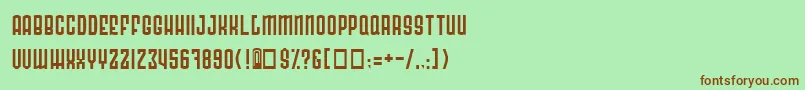 RadonatorNormal Font – Brown Fonts on Green Background