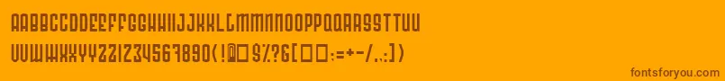 RadonatorNormal-fontti – ruskeat fontit oranssilla taustalla