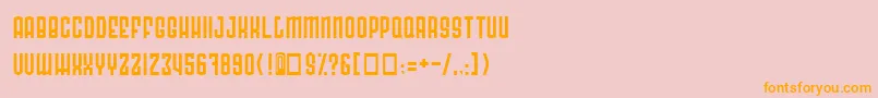 フォントRadonatorNormal – オレンジの文字がピンクの背景にあります。