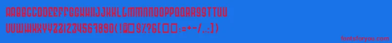 RadonatorNormal Font – Red Fonts on Blue Background