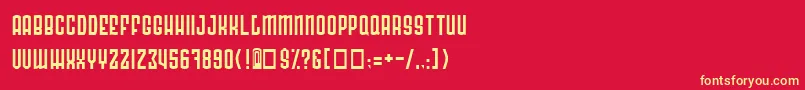 RadonatorNormal Font – Yellow Fonts on Red Background