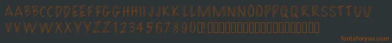 Filament-Schriftart – Braune Schriften auf schwarzem Hintergrund