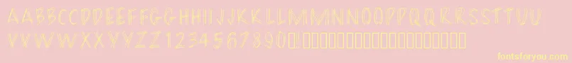 Filament-Schriftart – Gelbe Schriften auf rosa Hintergrund