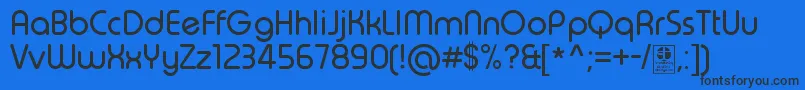 TypoRoundRegularDemo Font – Black Fonts on Blue Background