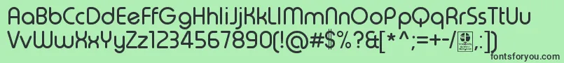 TypoRoundRegularDemo-fontti – mustat fontit vihreällä taustalla