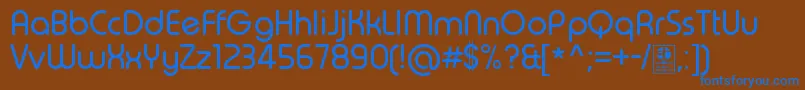 Czcionka TypoRoundRegularDemo – niebieskie czcionki na brązowym tle