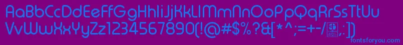 TypoRoundRegularDemo-Schriftart – Blaue Schriften auf violettem Hintergrund