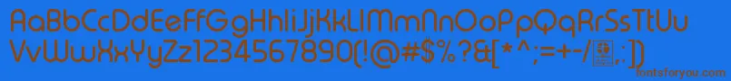 Czcionka TypoRoundRegularDemo – brązowe czcionki na niebieskim tle