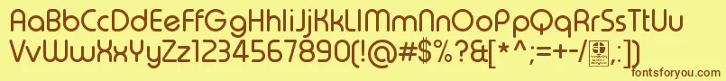 TypoRoundRegularDemo Font – Brown Fonts on Yellow Background