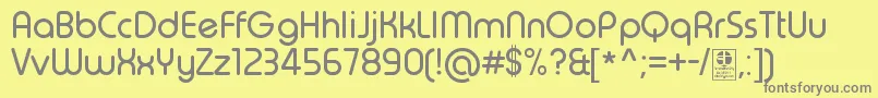 TypoRoundRegularDemo Font – Gray Fonts on Yellow Background