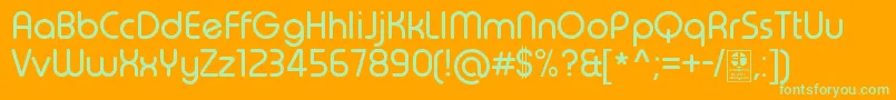 TypoRoundRegularDemo Font – Green Fonts on Orange Background