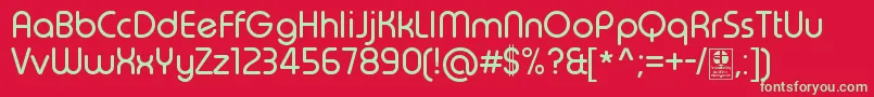 TypoRoundRegularDemo Font – Green Fonts on Red Background