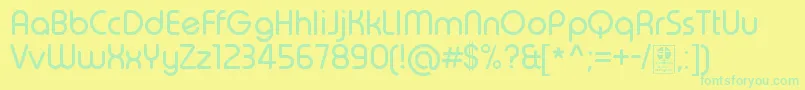 TypoRoundRegularDemo Font – Green Fonts on Yellow Background