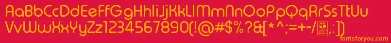 TypoRoundRegularDemo Font – Orange Fonts on Red Background