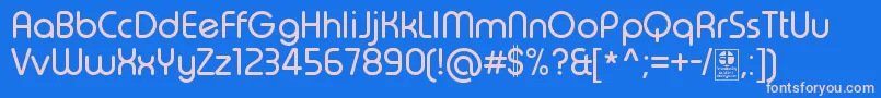 TypoRoundRegularDemo Font – Pink Fonts on Blue Background