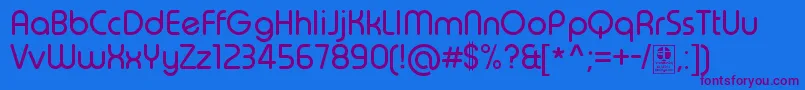 TypoRoundRegularDemo Font – Purple Fonts on Blue Background