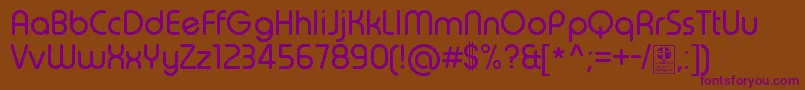 TypoRoundRegularDemo Font – Purple Fonts on Brown Background