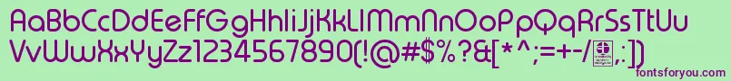 TypoRoundRegularDemo Font – Purple Fonts on Green Background