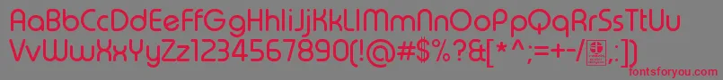 TypoRoundRegularDemo Font – Red Fonts on Gray Background