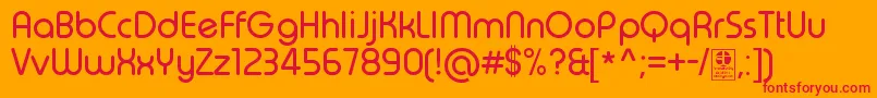 TypoRoundRegularDemo Font – Red Fonts on Orange Background