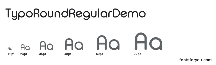 Größen der Schriftart TypoRoundRegularDemo