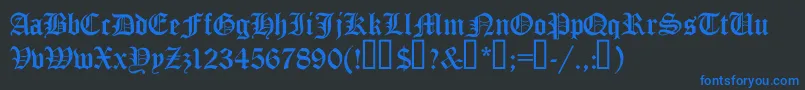 TrueGothicCyr Font – Blue Fonts on Black Background