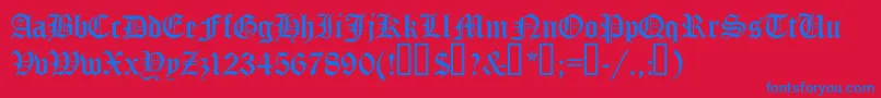 TrueGothicCyr Font – Blue Fonts on Red Background